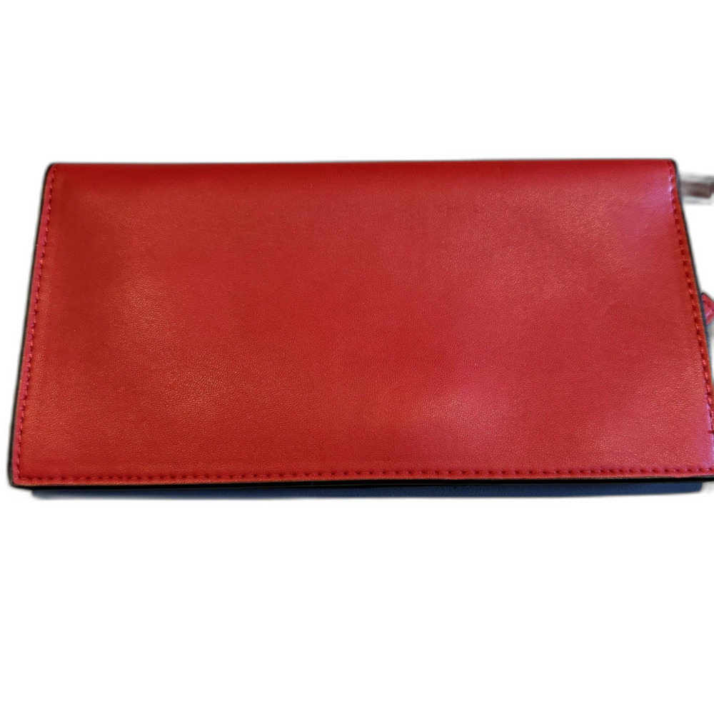 Estée Lauder Cosmetic Travel Organizer Red Vegan Leather Snap Clutch 9x5 Bag